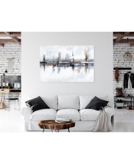 Obraz na płótnie canvas duży 120x80 abstrakcyjne miasto czarno złoty studiograf