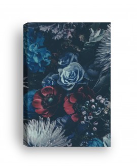 Obraz na płótnie canvas duży 120x80 błękitne róże czerwone kwiaty kompozycja studiograf