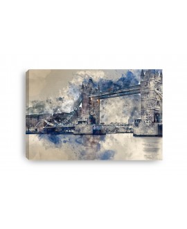 Obraz na płótnie canvas duży 120x80 Londyn most London Bridge akwarela studiograf