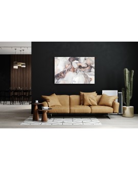 Obraz na płótnie canvas duży biało czarno złoty marmur nowoczesny glamour 120x80 studiograf