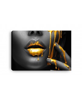 Obraz na płótnie canvas duży 120x80 złote łzy złote usta twarz kobieta studiograf