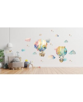 Naklejka na ścianę dla dzieci urocze pastelowe naklejki balony zwierzątka studiograf