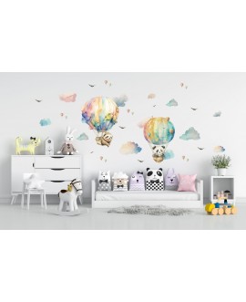 Naklejka na ścianę dla dzieci urocze pastelowe naklejki balony zwierzątka studiograf