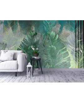 Fototapeta 3D na ścianę  na wymiar flizelinowa zielone liście monstery studiograf