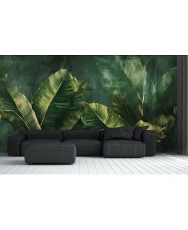 Fototapeta zielone liście przetarcia na wymiar tapeta do salonu sypialni przedpokoju samoprzylepna strukturalna studiograf