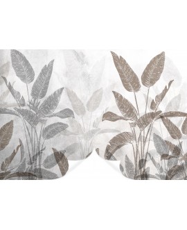 Fototapeta beton liście rośliny na wymiar przetarcia tapeta do salonu sypialni przedpokoju studiograf