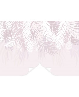 Fototapeta białe różowe pióra liście palmy na wymiar strukturalna gładka samoprzylepna nowoczesna tapeta do salonu studiograf