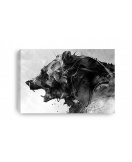 Obraz na płótnie canvas niedźwiedź abstrakcja 120x80 czarno-biały obraz nowoczesny studiograf
