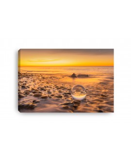 Obraz na płótnie canvas morze zachód słońca 120x80 fale kamienie studiograf