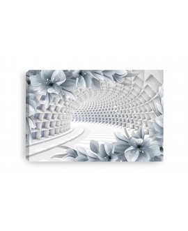 Obraz na płótnie canvas XL tunel perspektywa niebieskie kwiaty 120x80 architektura studiograf