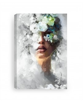 Obraz na płótnie canvas XL kobieta twarz kwiaty abstrakcja nowoczesny obraz do salonu studiograf