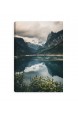 Obraz na płótnie canvas XL jezioro kwiaty góry krajobraz 120x80 niebo pejzaż studiograf