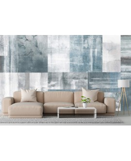 Fototapeta 3D błękitna geometria na wymiar nowoczesna geometryczna tapeta do salonu kuchni biura studiograf