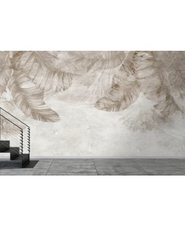 Fototapeta na wymiar Duże tropikalne liście bananowca akwarela beton tropikalne rośliny studiograf