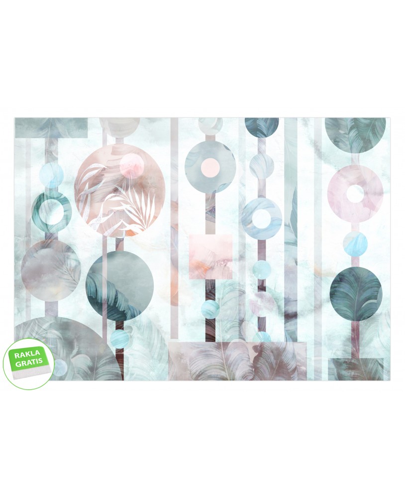 Fototapeta geometryczne wzory liście na wymiar koła prostokąty tropikalne kolorowe liście nowoczesna fototapeta Fototapeta geometryczne wzory liście na wymiar koła prostokąty tropikalne kolorowe liście nowoczesna fototapeta