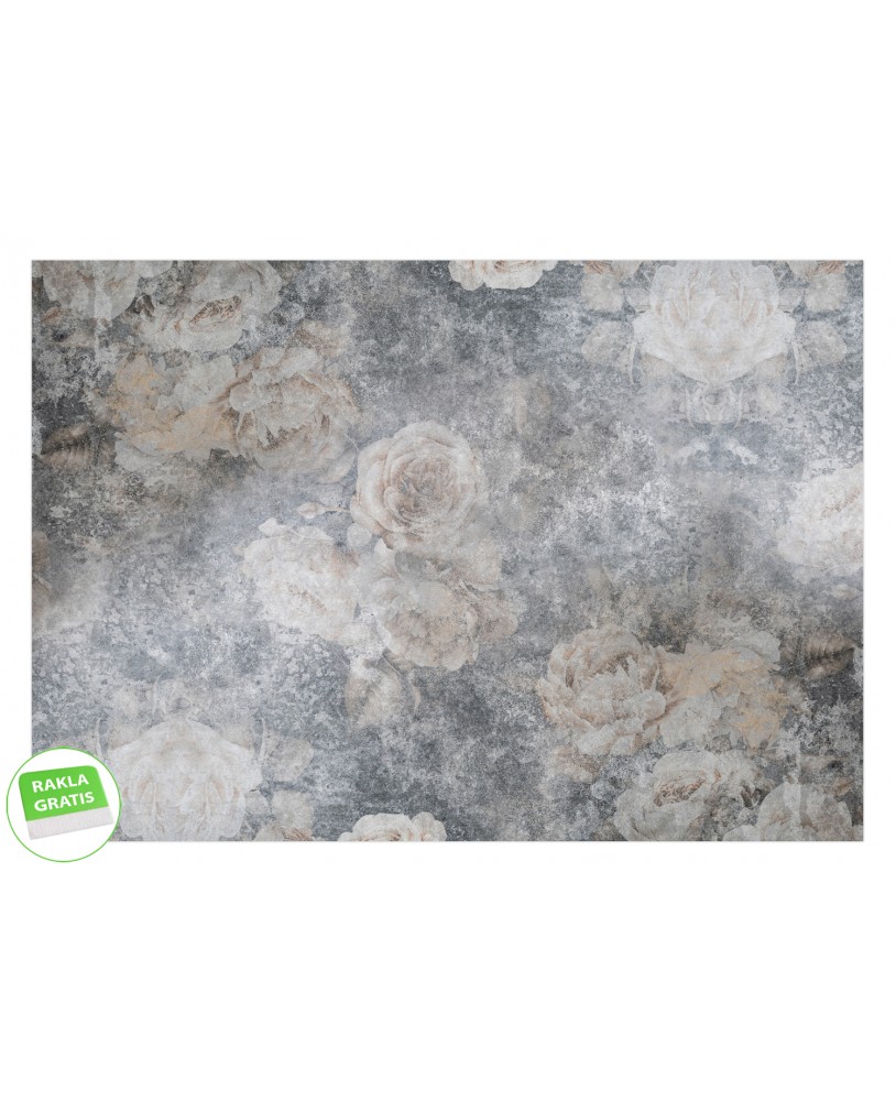 Fototapeta kwiaty postarzone róże beton na wymiar przetarcia tapeta do sypialni salonu nowoczesna beige grey studiograf Fototapeta kwiaty postarzone róże beton na wymiar przetarcia tapeta do sypialni salonu nowoczesna beige grey studiograf