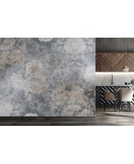 Fototapeta kwiaty postarzone róże beton na wymiar przetarcia tapeta do sypialni salonu nowoczesna beige grey studiograf