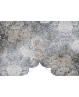 Fototapeta kwiaty postarzone róże beton na wymiar przetarcia tapeta do sypialni salonu nowoczesna beige grey studiograf