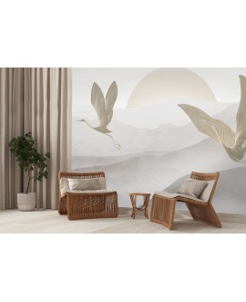 Fototapeta beżowa beige beżowe geometryczne żurawie na wymiar studiograf