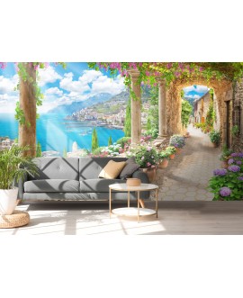 Fototapeta architektura miasto kwiaty korytarz na wymiar studiograf