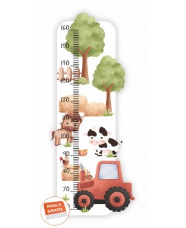 Naklejka na ścianę dla dzieci miarka farma zwierzątka traktor studiograf