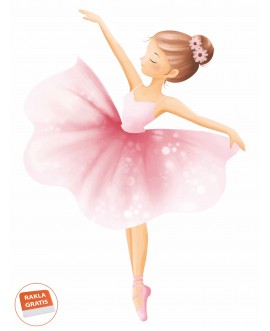 Naklejka na ścianę dla dzieci baletnica balerina różowa naklejka dla dziewczynki