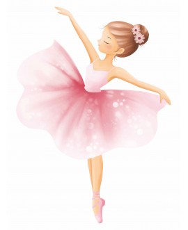 Naklejka na ścianę dla dzieci baletnica balerina różowa naklejka dla dziewczynki
