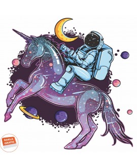 Unikalna naklejka astronauta jadącego na jednorożcu naklejka dla dzieci planety naklejka dla dzieci