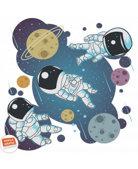 Naklejka na ścianę dla dzieci astronauci planety przestrzeń kosmiczna naklejki dla chłopca dla dziewczynki studiograf