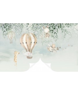 Fototapeta 3D na wymiar  flizelinowa dla dzieci dziecięca samoloty zwierzątka balony  studiograf