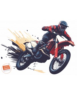 Naklejka na ścianę dla dzieci motocross enduro motocyklista młodzieżowa naklejka dla fana motoryzacji studiograf
