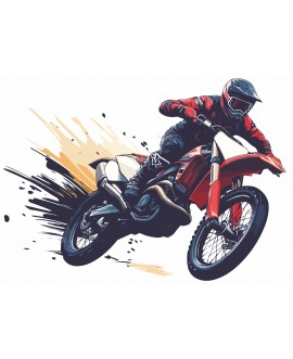 Naklejka na ścianę dla dzieci motocross enduro motocyklista młodzieżowa naklejka dla fana motoryzacji studiograf