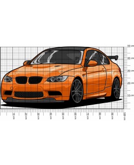 Naklejka na ścianę dla dzieci sportowe auto pomarańczowe w stylu BMW naklejka młodzieżowa studiograf