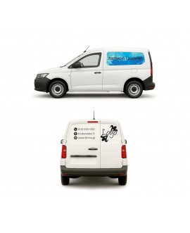 Oklejanie samochodów naklejki reklamowe reklama na samochodzie projekt Projekt oklejenia samochodu dostawczego