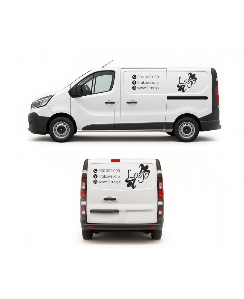 Oklejanie samochodów naklejki reklamowe reklama na samochodzie projekt Projekt oklejenia samochodu dostawczego