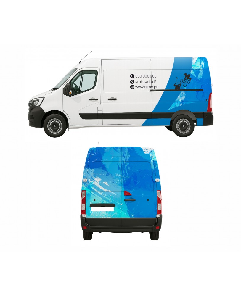 Oklejanie samochodów naklejki reklamowe reklama na samochodzie projekt Projekt oklejenia samochodu dostawczego