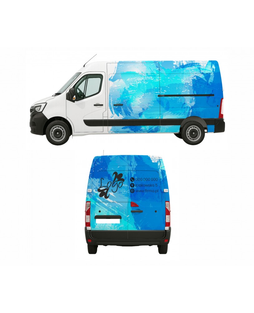 Oklejanie samochodów naklejki reklamowe reklama na samochodzie projekt Projekt oklejenia samochodu dostawczego