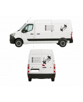 Oklejanie samochodów naklejki reklamowe reklama na samochodzie projekt Projekt oklejenia samochodu dostawczego