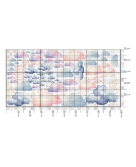 Naklejka na ścianę dla dzieci pastelowe chmurki tęczowe kolorowe gwiazdki naklejki i studiograf