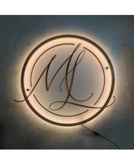 Logo z pleksi 3D szyld tablica podświetlana okrągła litery z pleksi