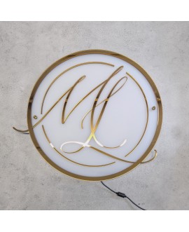 Logo z pleksi 3D szyld tablica okrągła litery z pleksi koło