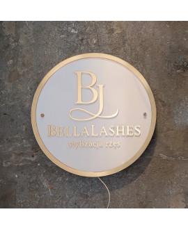 Logo z pleksi 3D szyld tablica okrągła litery z pleksi koło