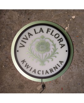 Logo z pleksi 3D szyld tablica okrągła litery z pleksi koło