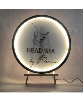 Logo z pleksi 3D szyld tablica podświetlana okrągła litery z pleksi