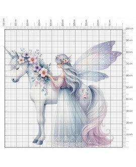 Naklejki naklejka na ścianę dla dzieci jednorożec wróżka kwiaty pastelowa bajkowa wróżka studiograf