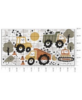 Naklejka na ścianę dla dzieci traktor koparka wywrotka drzewa naklejki dla chłopców