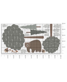 Naklejka na ścianę dla dzieci niedźwiedź w lesie jeż grzyby leśna sceneria naklejka dla chłopców studiograf