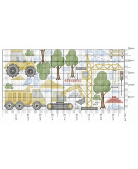 Naklejka na ścianę dla dzieci koparka traktor maszyny pracujące w lesie naklejka dla chłopca studiograf