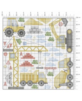 Naklejka na ścianę dla dzieci koparka dźwig traktor wywrotka budowa maszyny naklejki dla chłopca studiograf