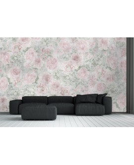 Fototapeta na wymiar kwiaty na betonie róże piwonie